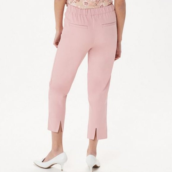 Isaac Mizrahi Petite 24/7 Stretch Crop Pants with Back Slit Hem 465 - Picture 2 of 2